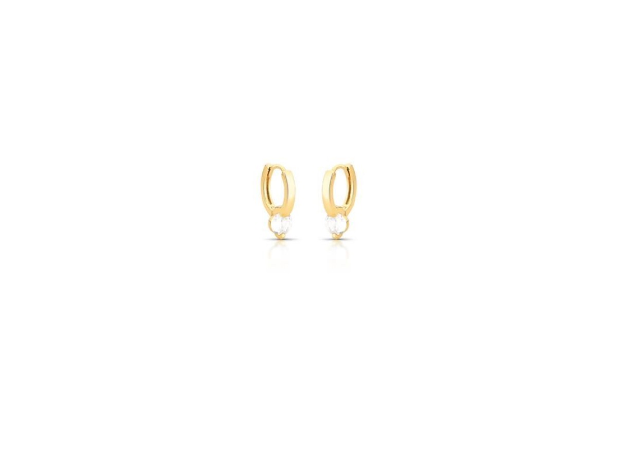 Brinco Argola Ponto de Luz Banho de Ouro 18k.