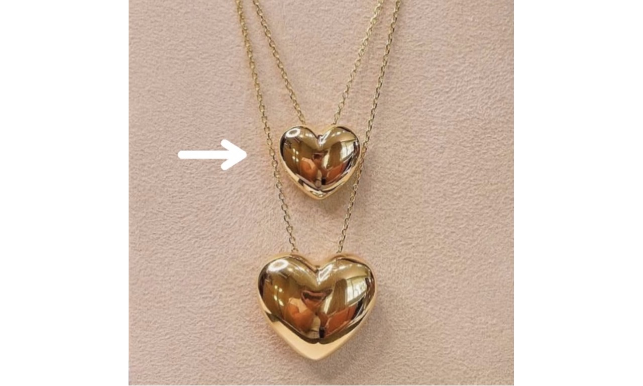 Colar Coração Anatômico P Banho de Ouro 18k.