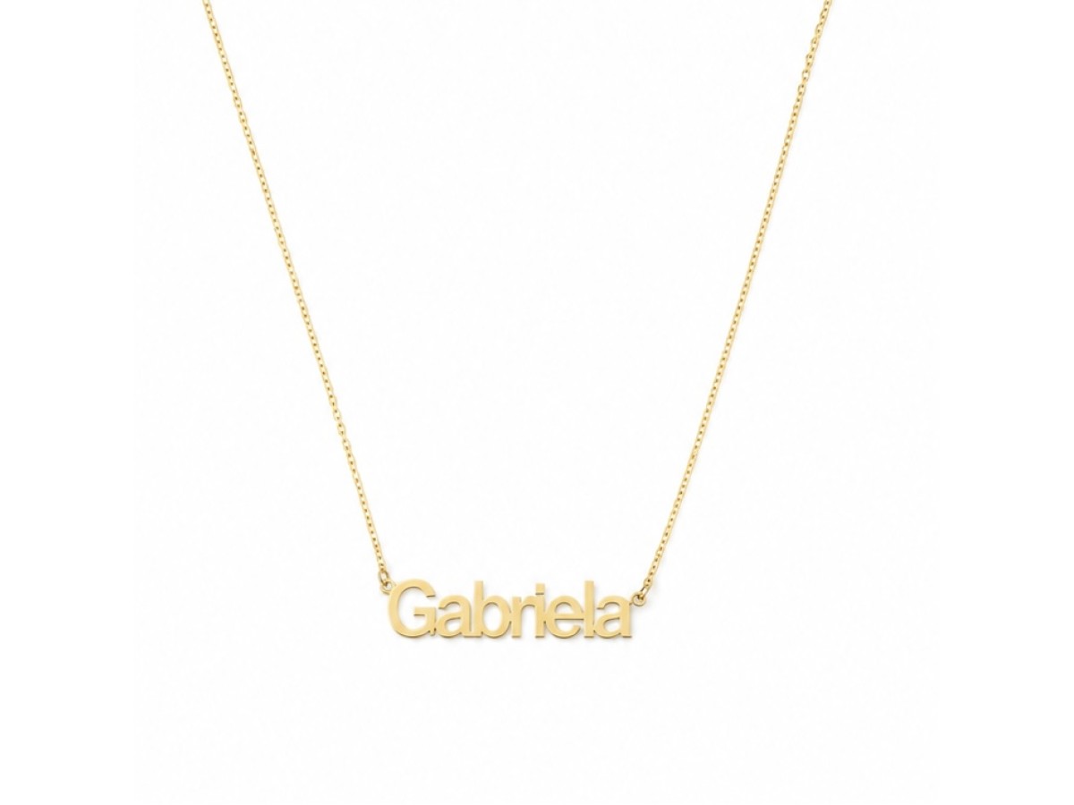 Colar Nome Banho de Ouro 18k.
