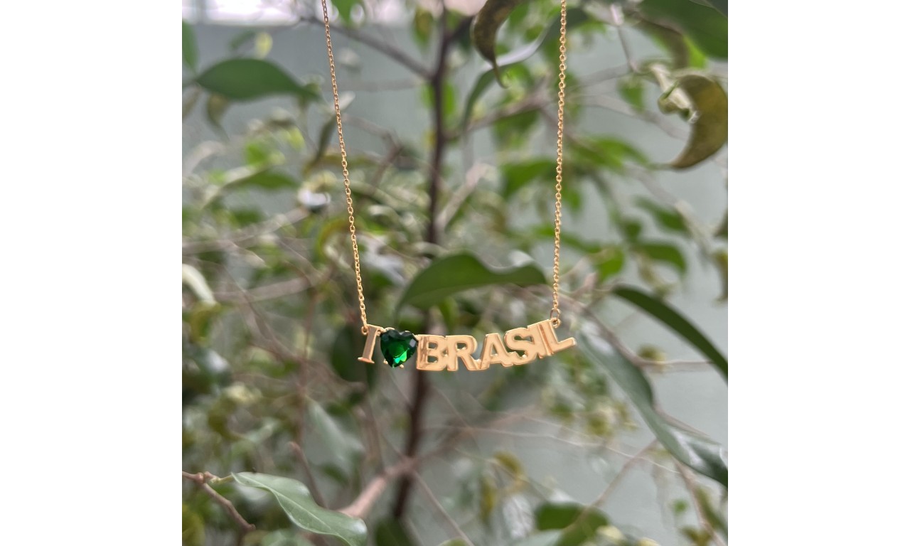 Colar Brasil Banho de Ouro 18k.