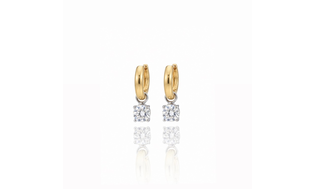 Brinco Argola Ponto de Luz Banho de Ouro 18k