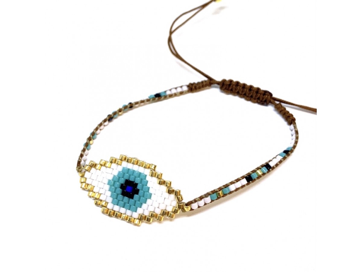 Pulseira Olho Grego Feita à mão Miyuki