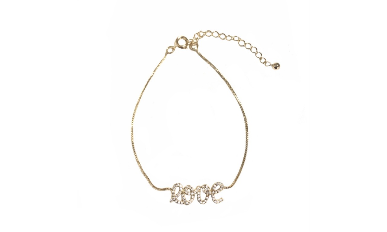 Pulseira Love Banho de Ouro 18k.