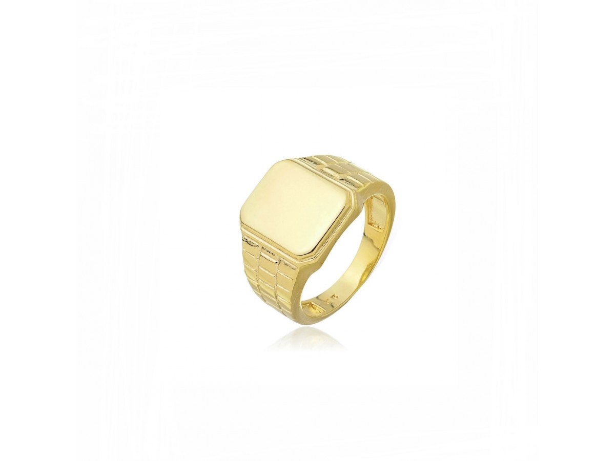 Anel de Dedinho Trama Banho de Ouro 18k.