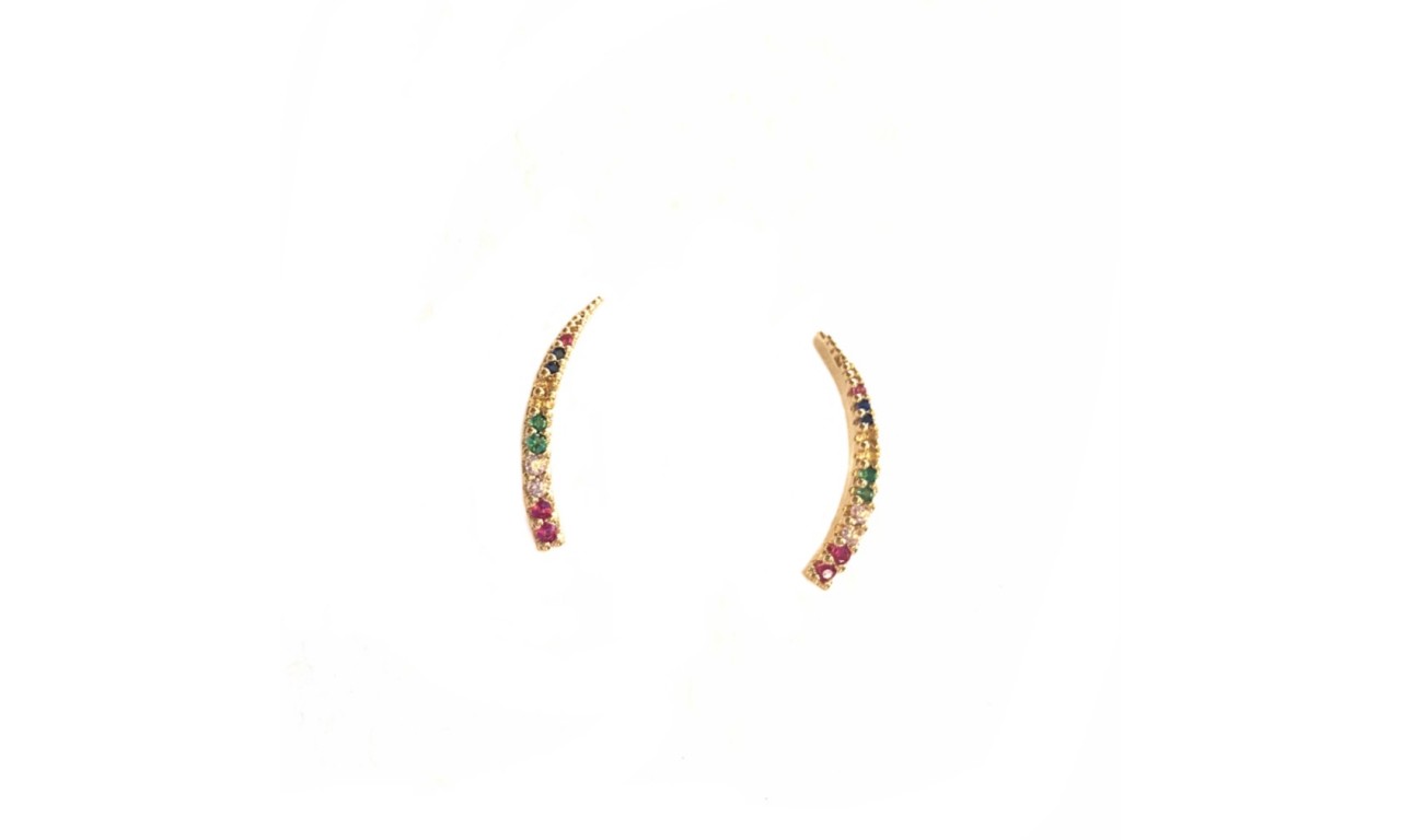 Brinco Ear Cuff Palito Colors Banho de Ouro 18k.