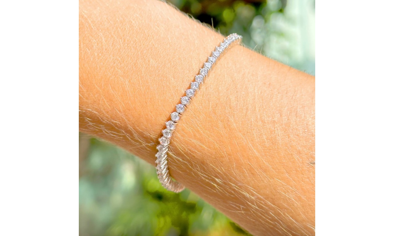 Pulseira Riviera Prata 925 Ródio Branco.