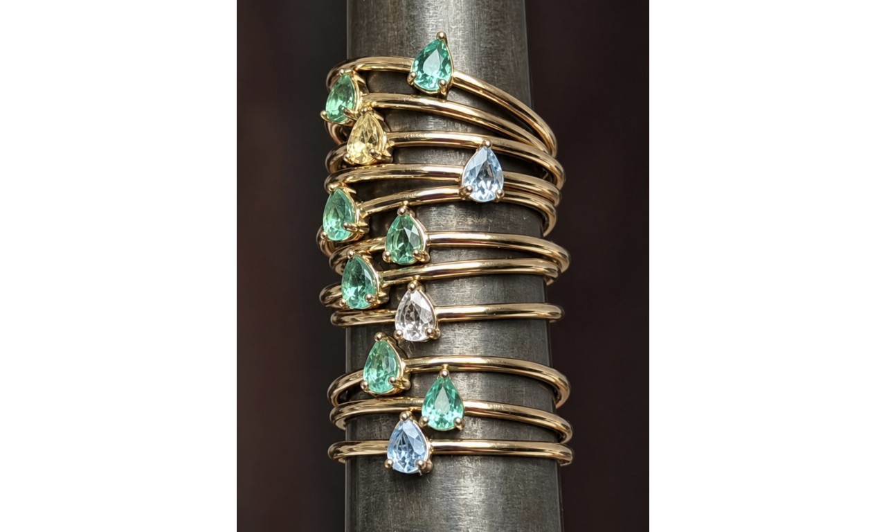 Anel Gota Banho de Ouro18k.