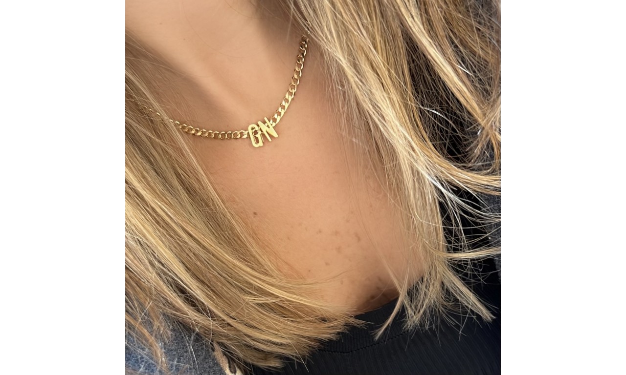 Colar Personalizado Corrente Banho de Ouro 18k.