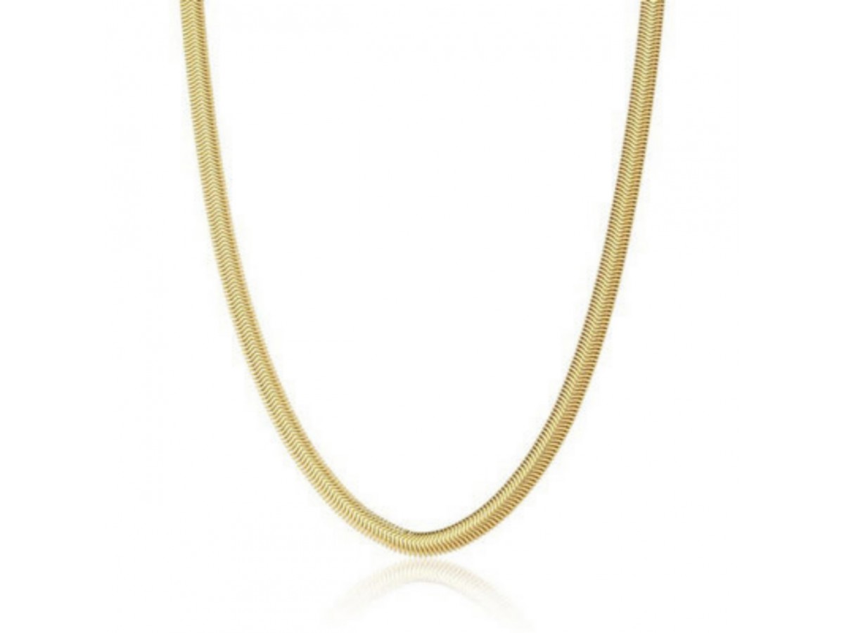 Colar Snake 3mm Banho de Ouro 18k.