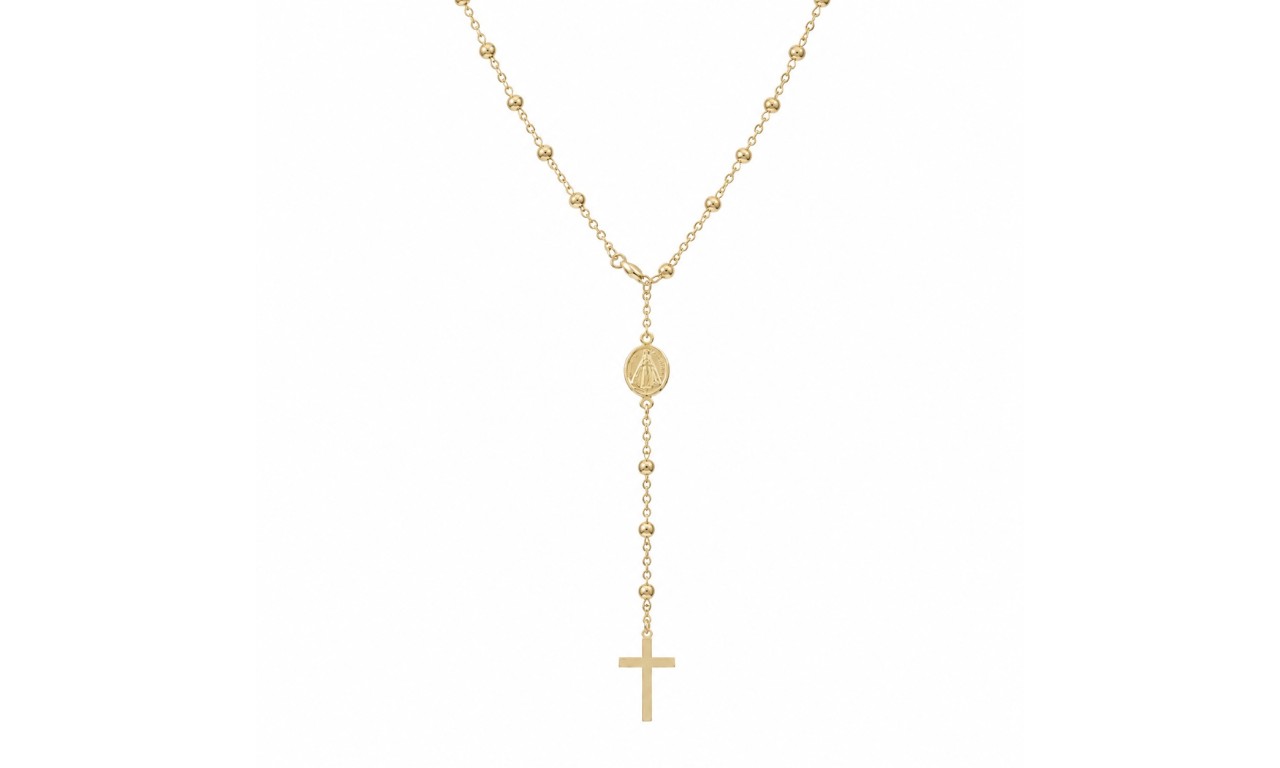 Colar Terço Banho de Ouro 18k.