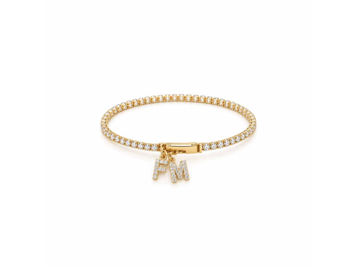 Pulseira Riviera Personalizada Banho de Ouro 18k.