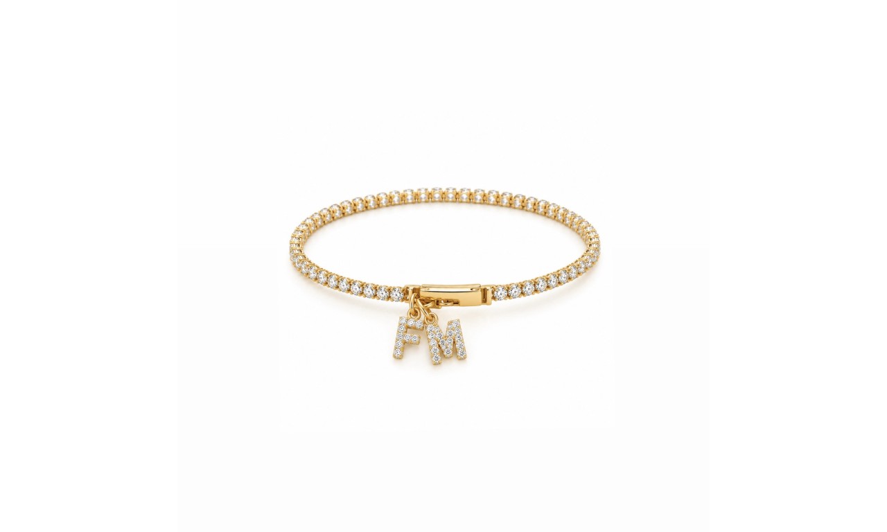 Pulseira Riviera Personalizada Banho de Ouro 18k.