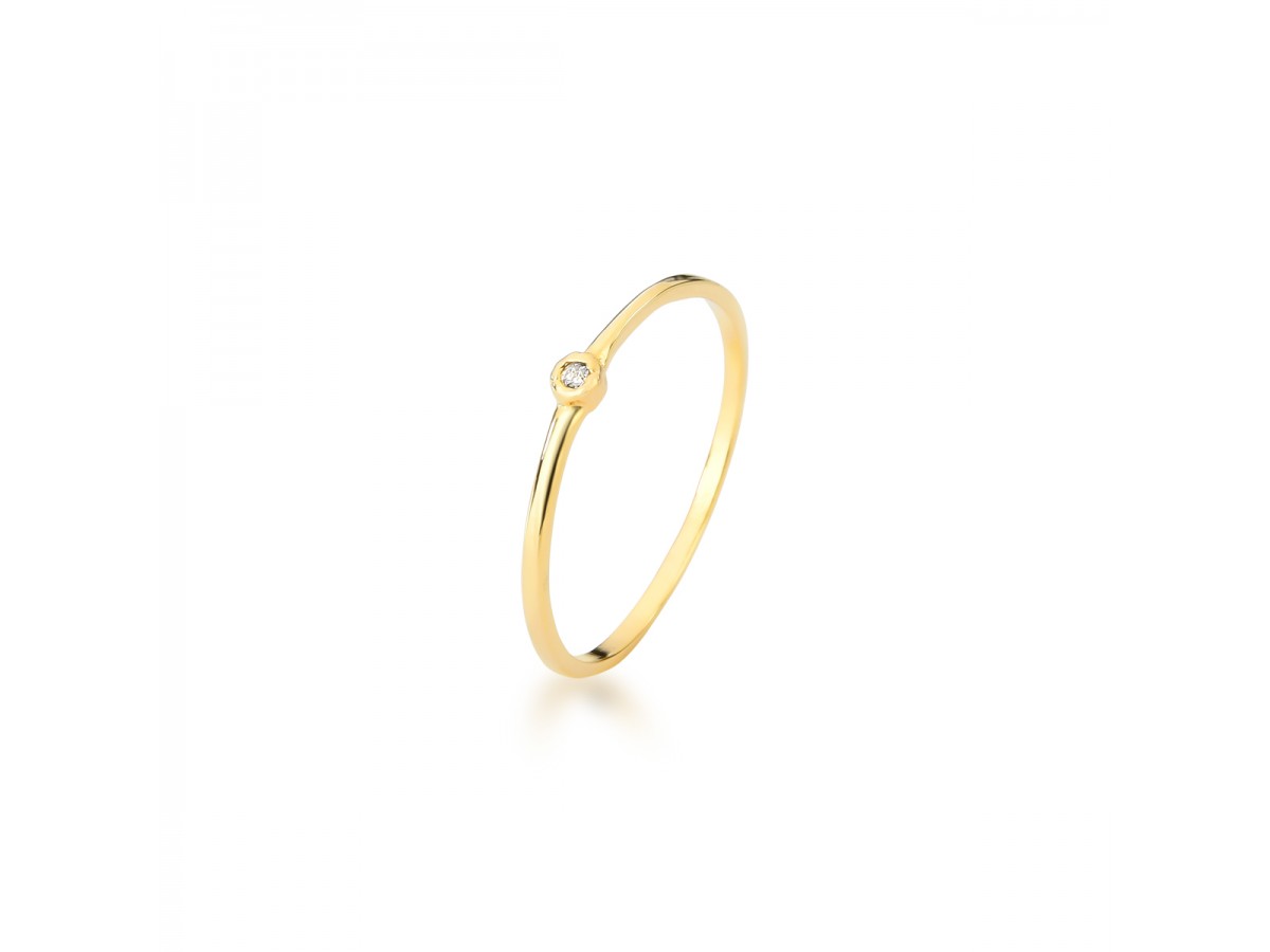 Anel Micro Ponto Slim Banho de Ouro18k.