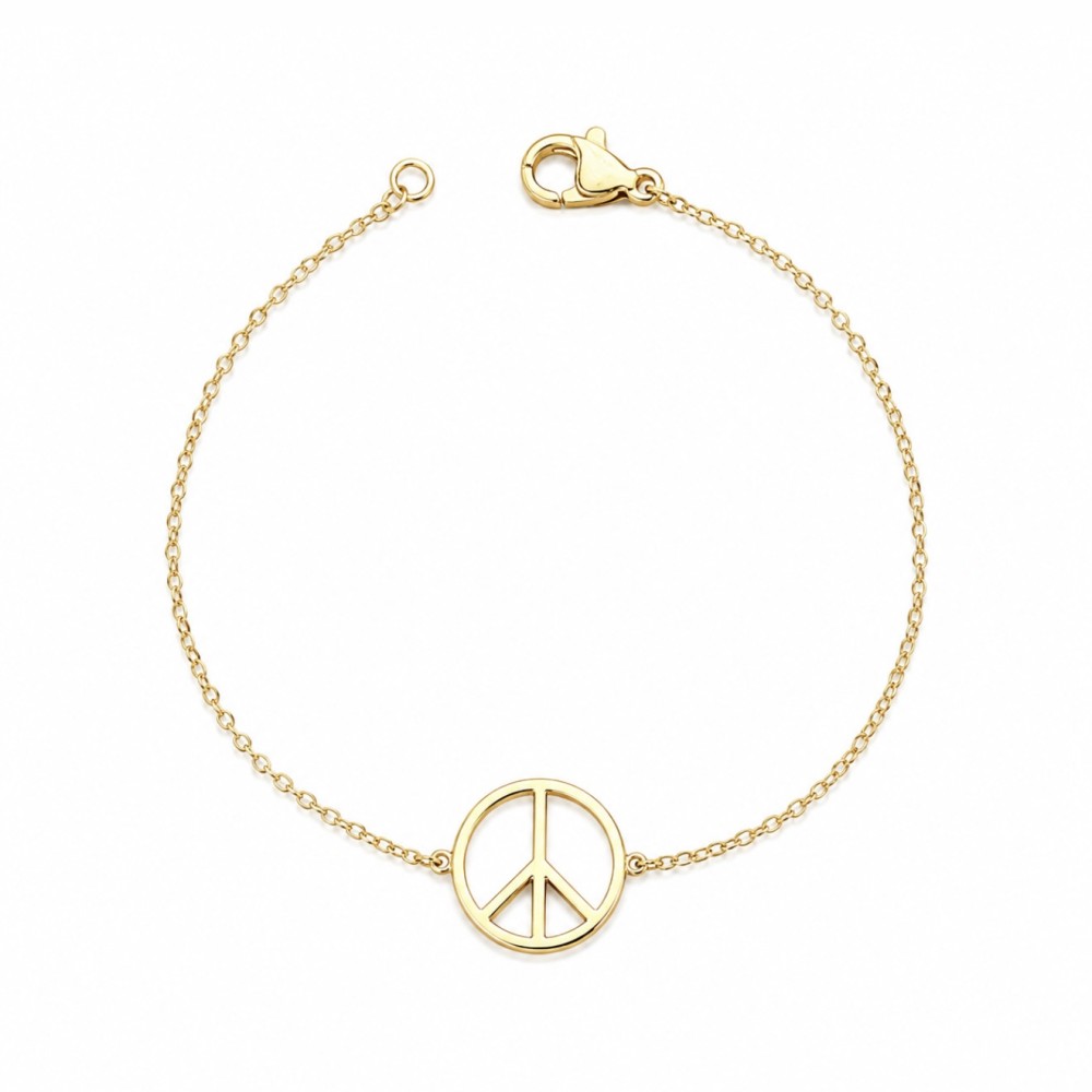 Pulseira Simbolo da Paz Banho de Ouro18k. Pulseira Simbolo da Paz Banho de Ouro18k.