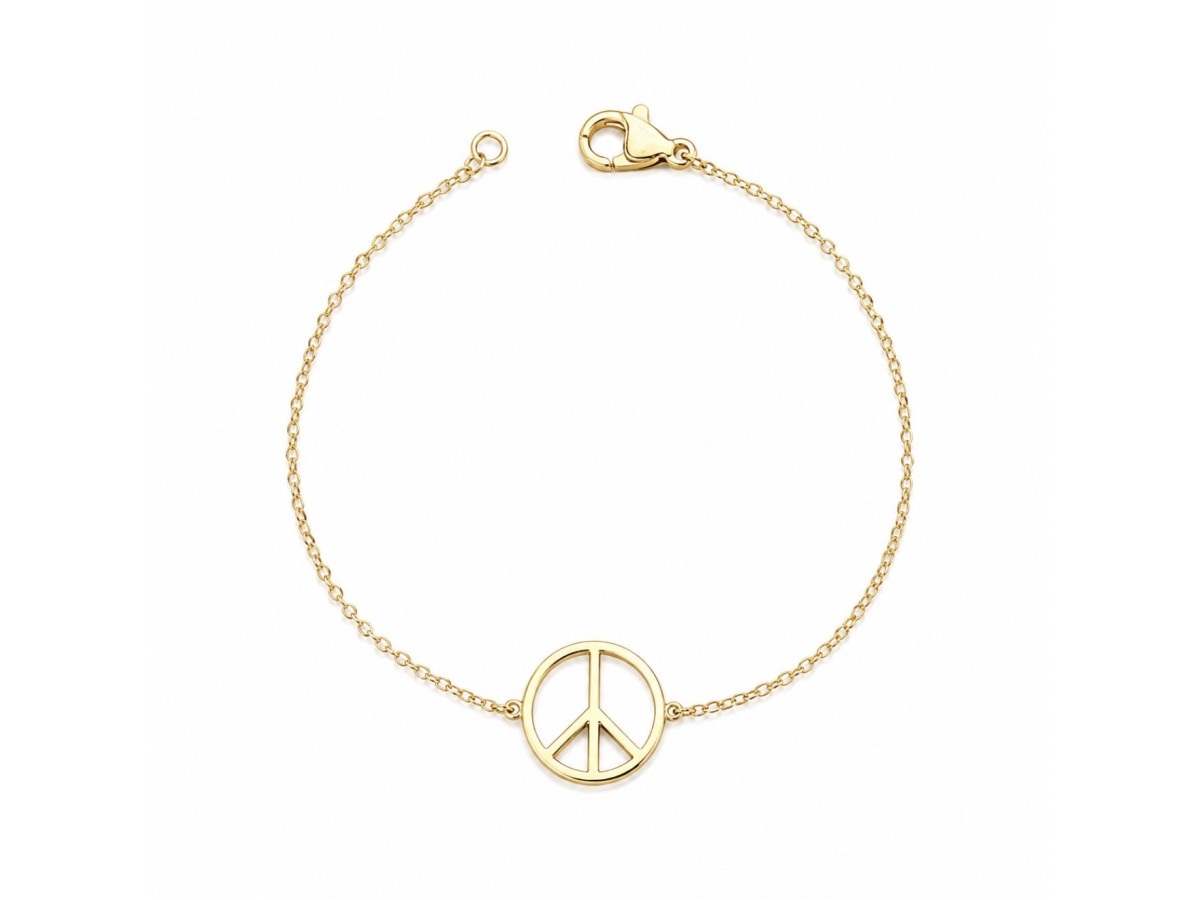 Pulseira Simbolo da Paz Banho de Ouro18k.
