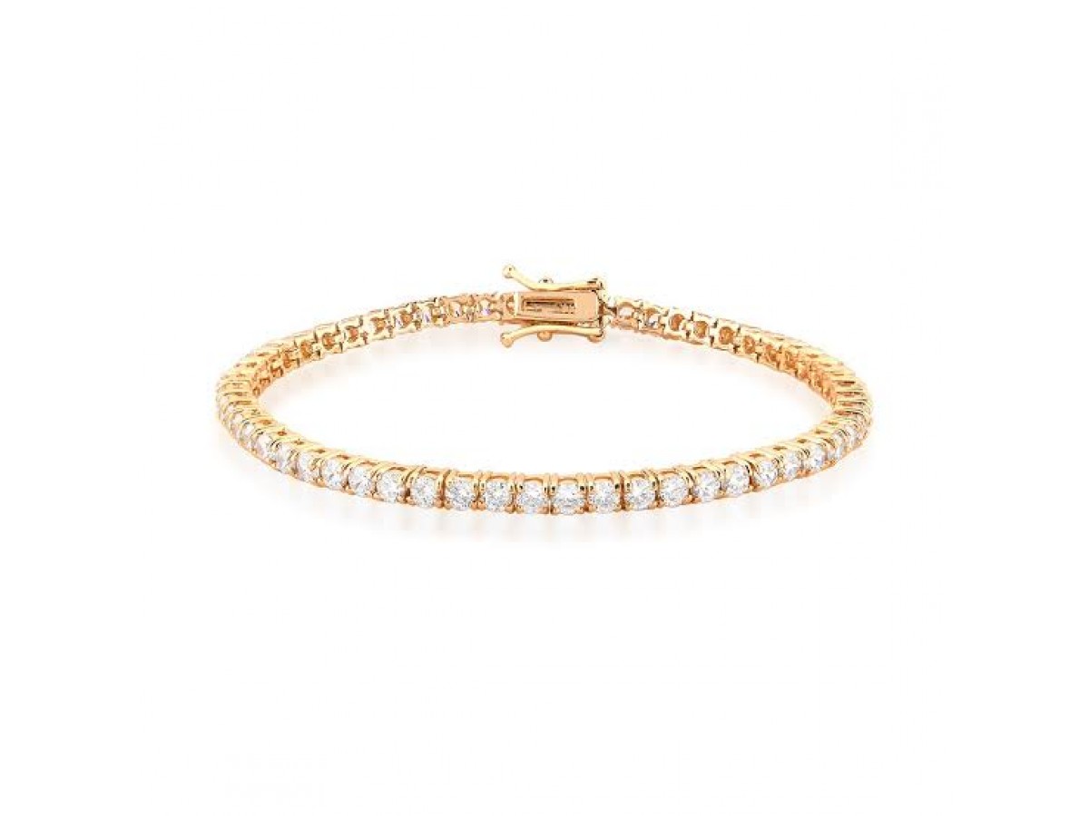 Pulseira Riviera Luxo Banho de Ouro 18k.