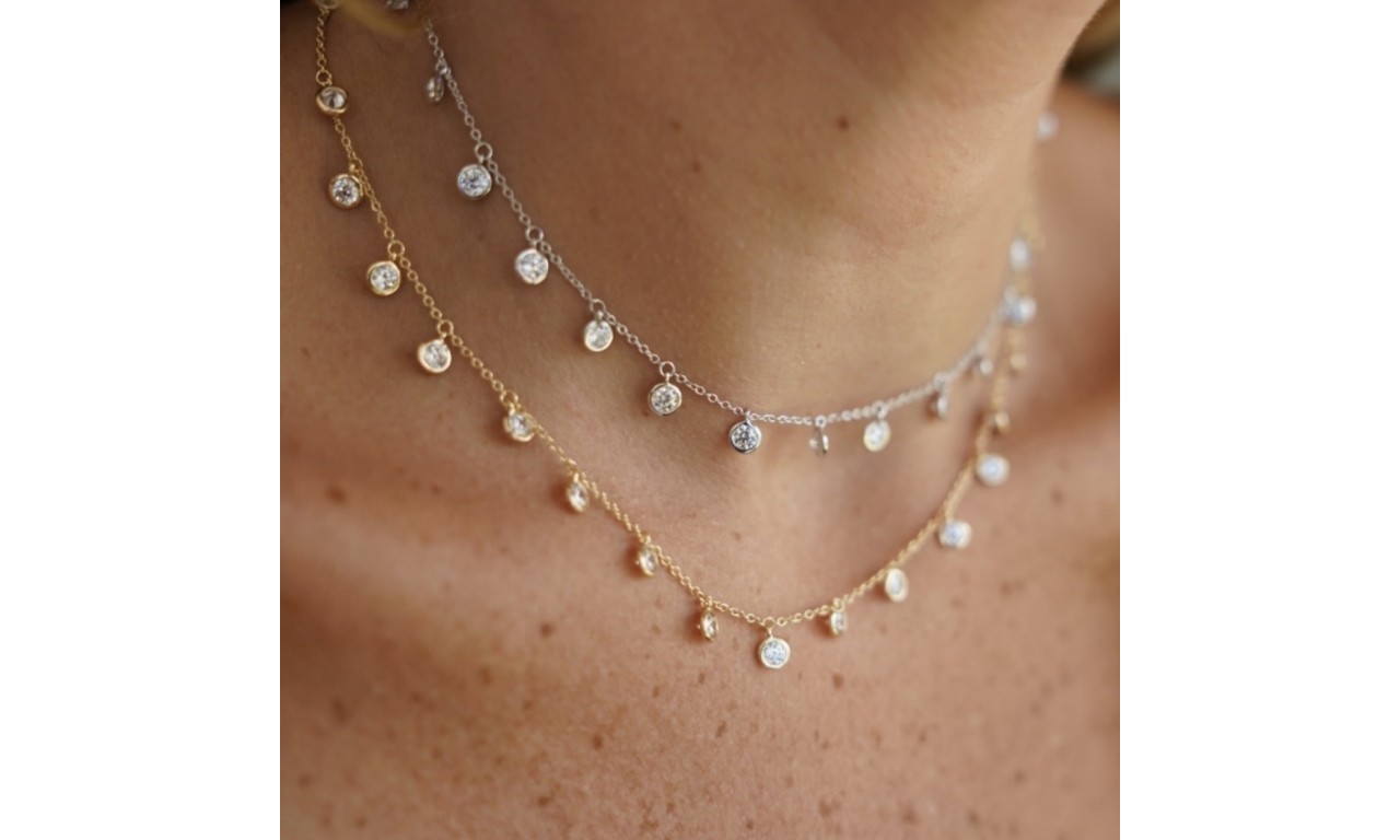 Colar Choker Pontos de Luz Prata 925.