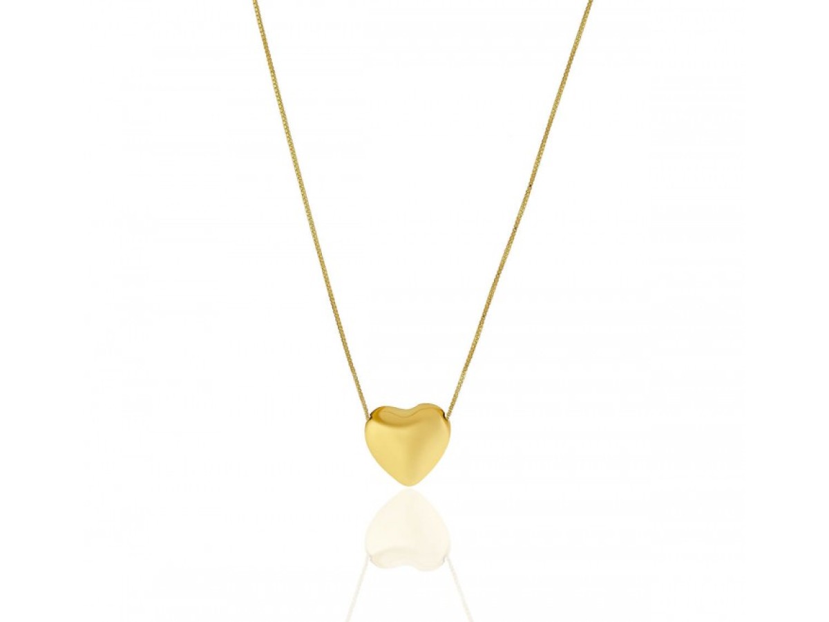 Colar Coração Banho de Ouro 18k.