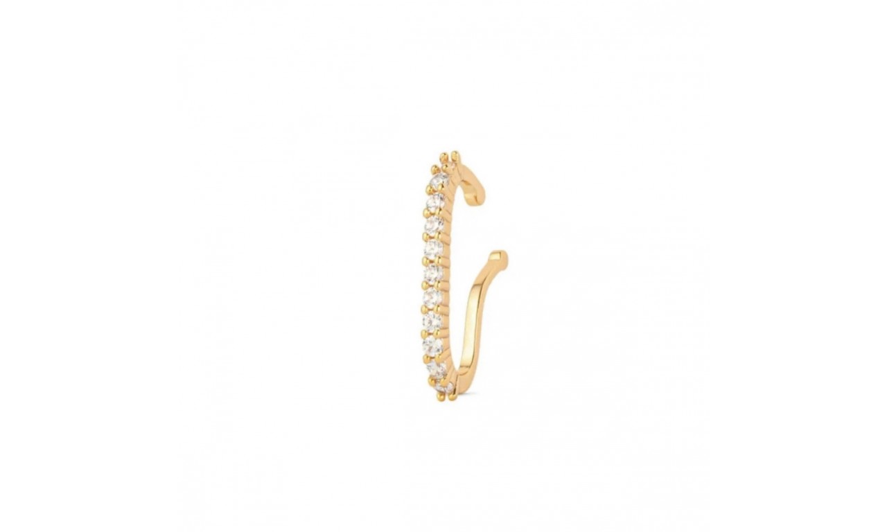 Brinco Ear Hook Fake Banho de Ouro 18k