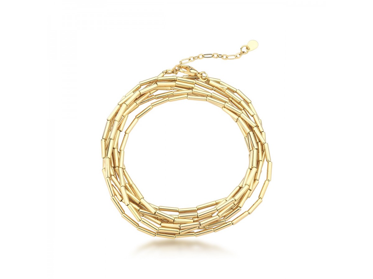 Pulseira Canutilhos Maxi Banho de Ouro 18k.