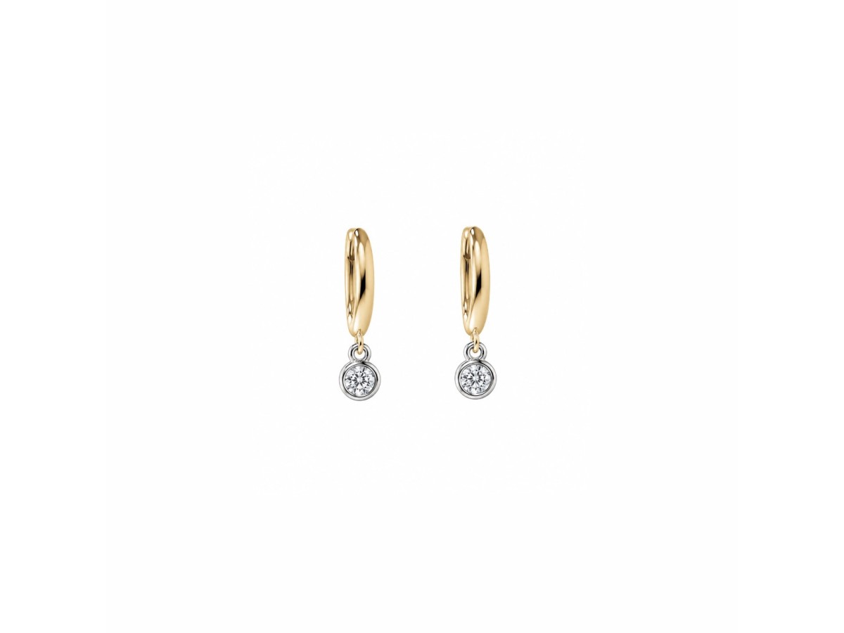 Brinco Argola Ponto de Luz Banho de Ouro 18k
