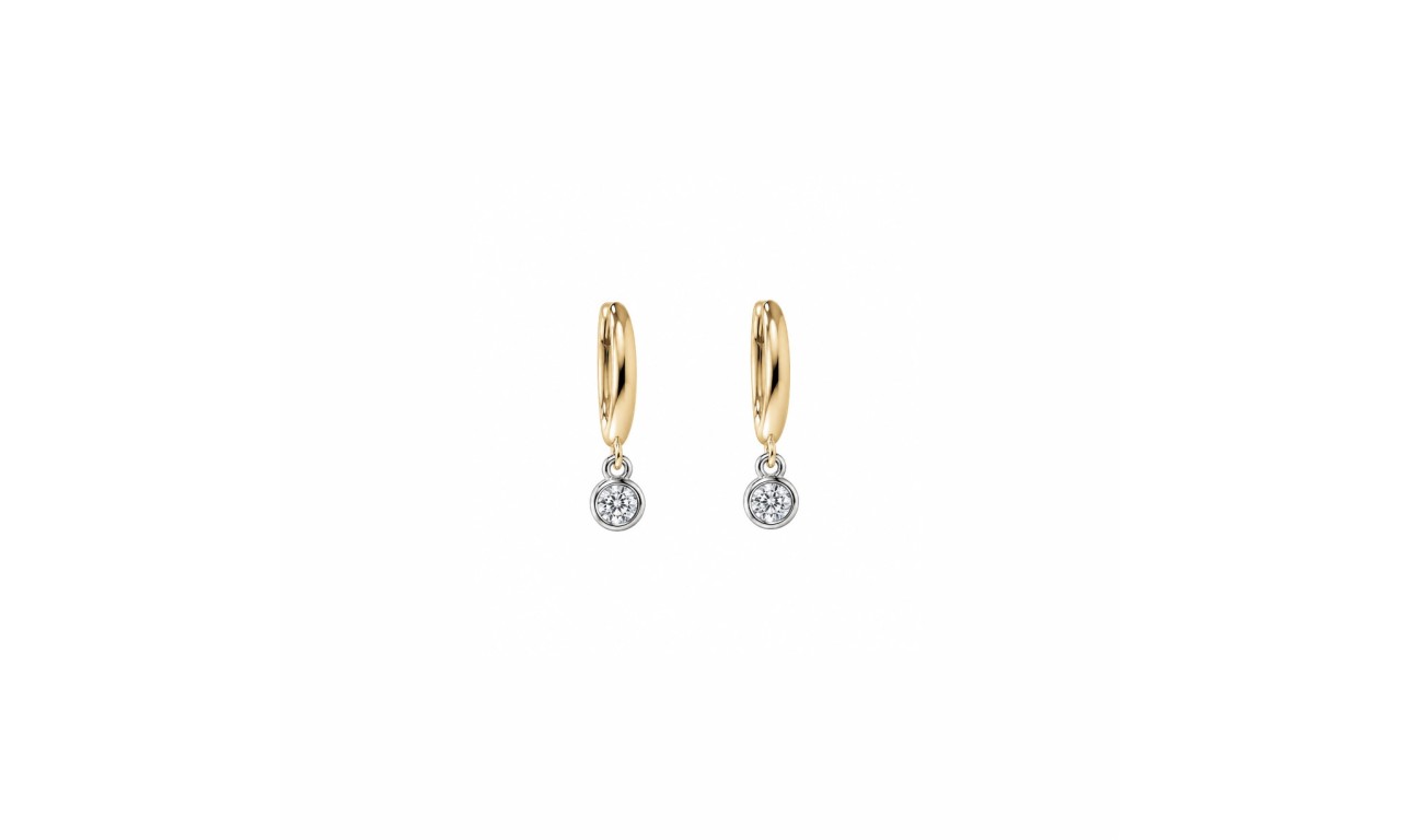 Brinco Argola Ponto de Luz Banho de Ouro 18k