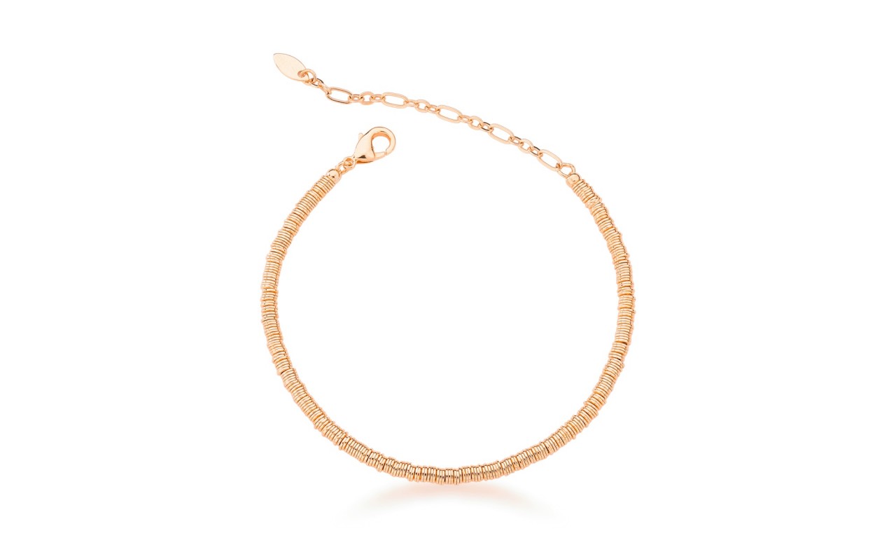 Pulseira Multielos Banho de Ouro Rosé.