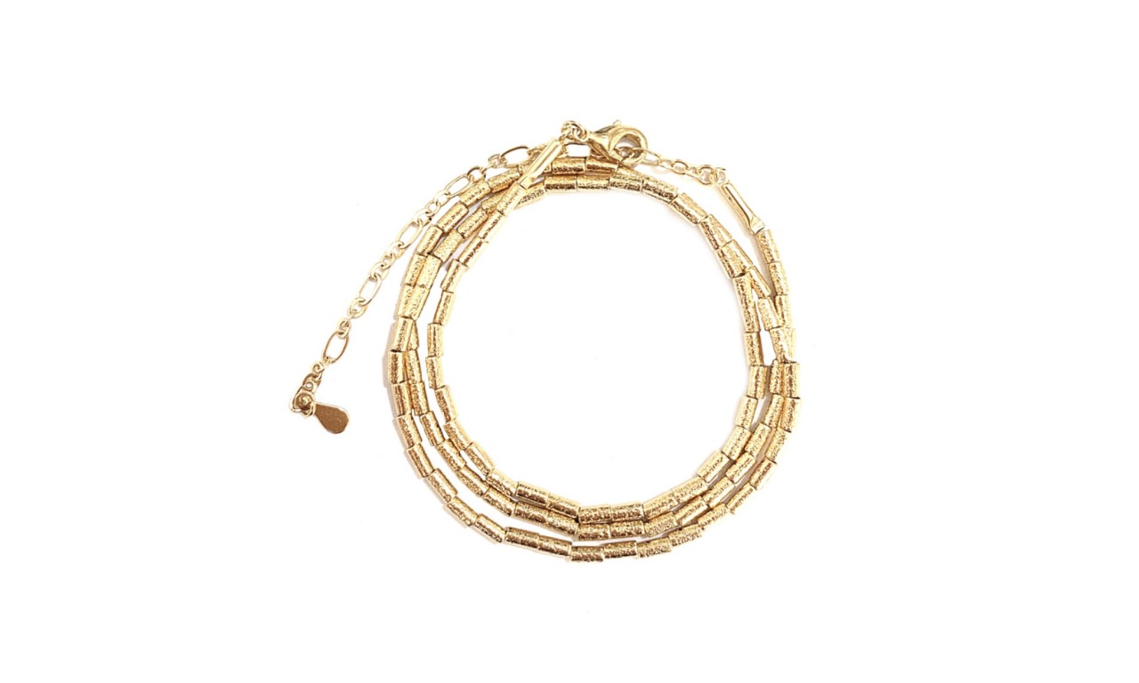 Pulseira Canutilhos Fosca Banho de Ouro 18k.