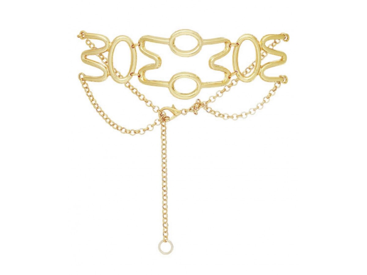 Colar Choker Silvia Banho de Ouro 18k.