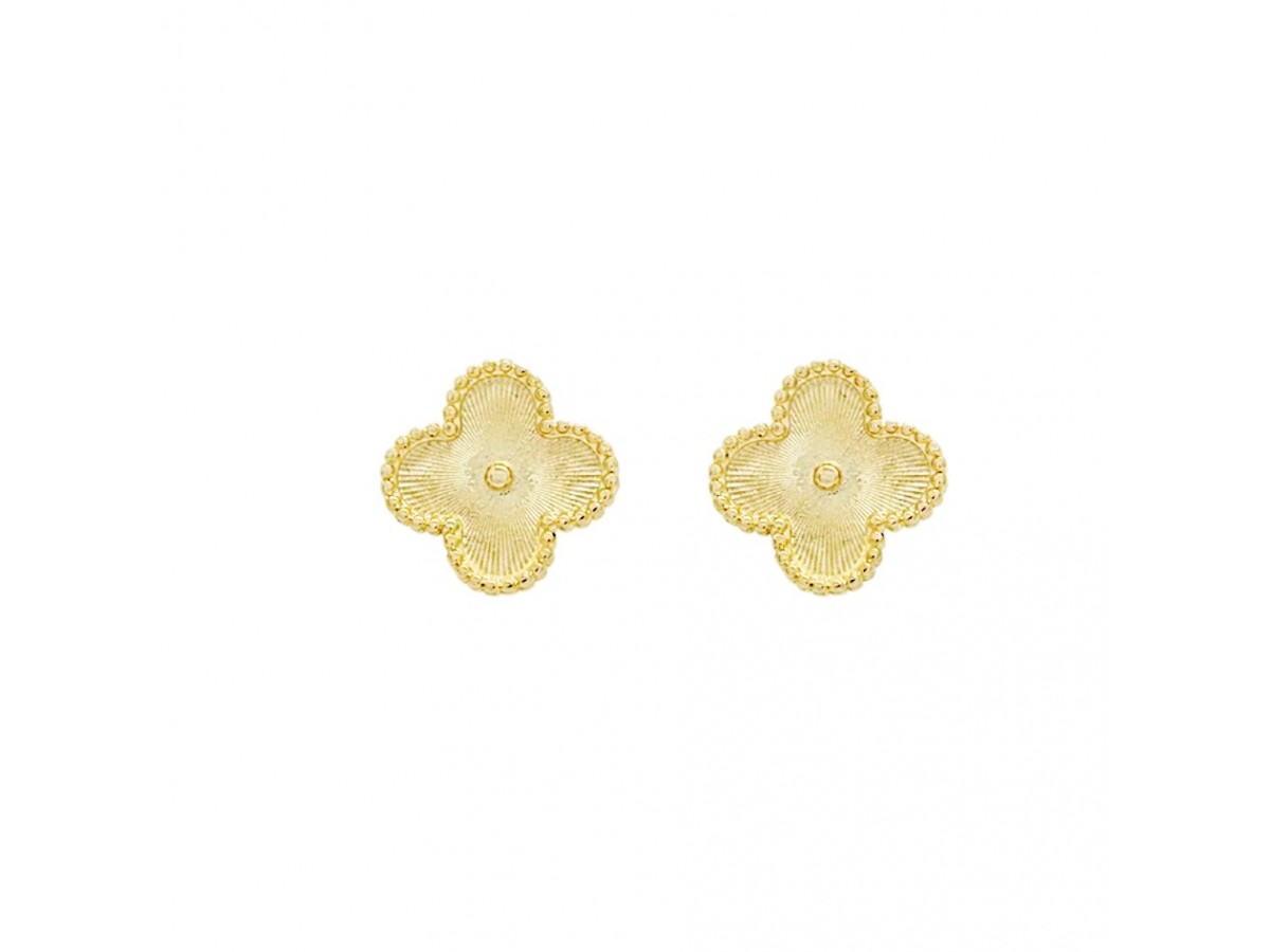 Brinco Trevo Banho de Ouro 18k.