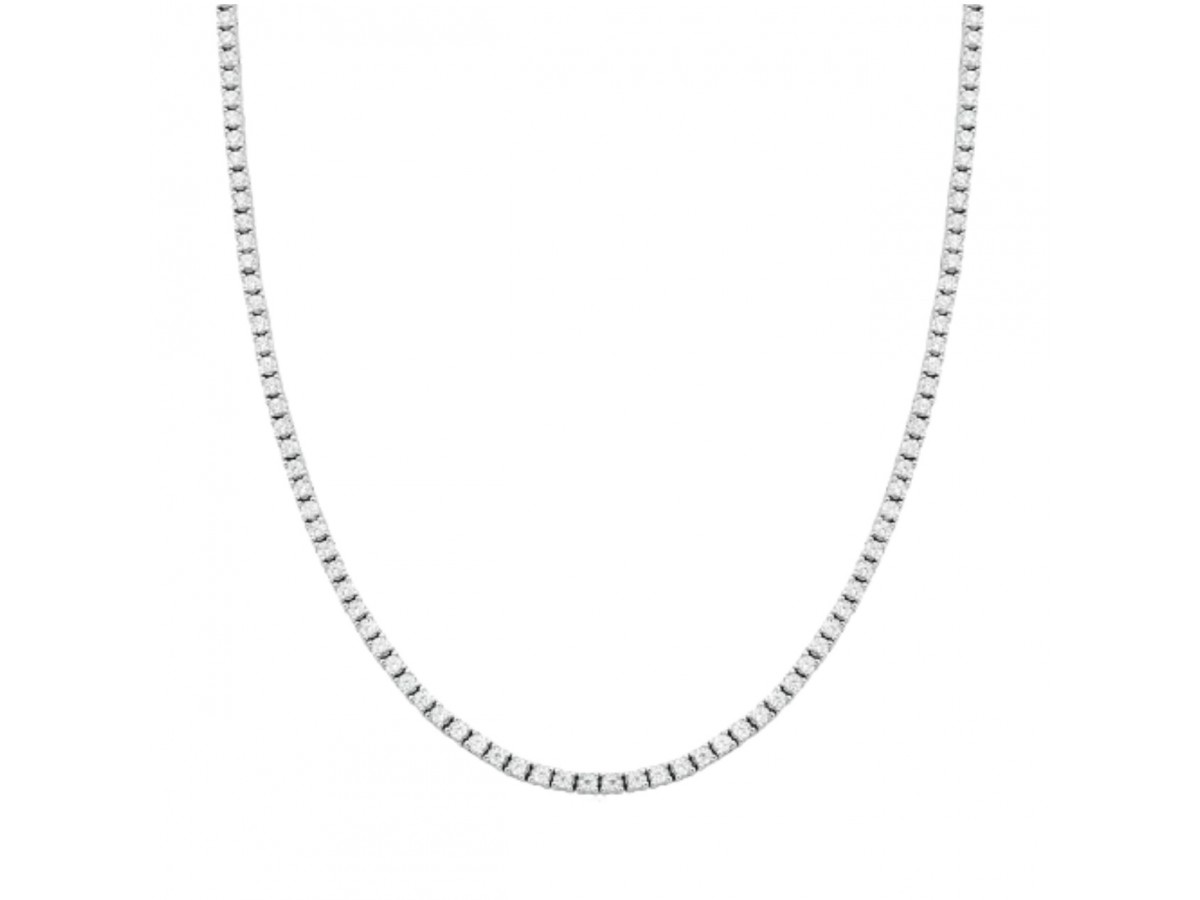 Colar Riviera Luxo 4 Pontos Prata 925.