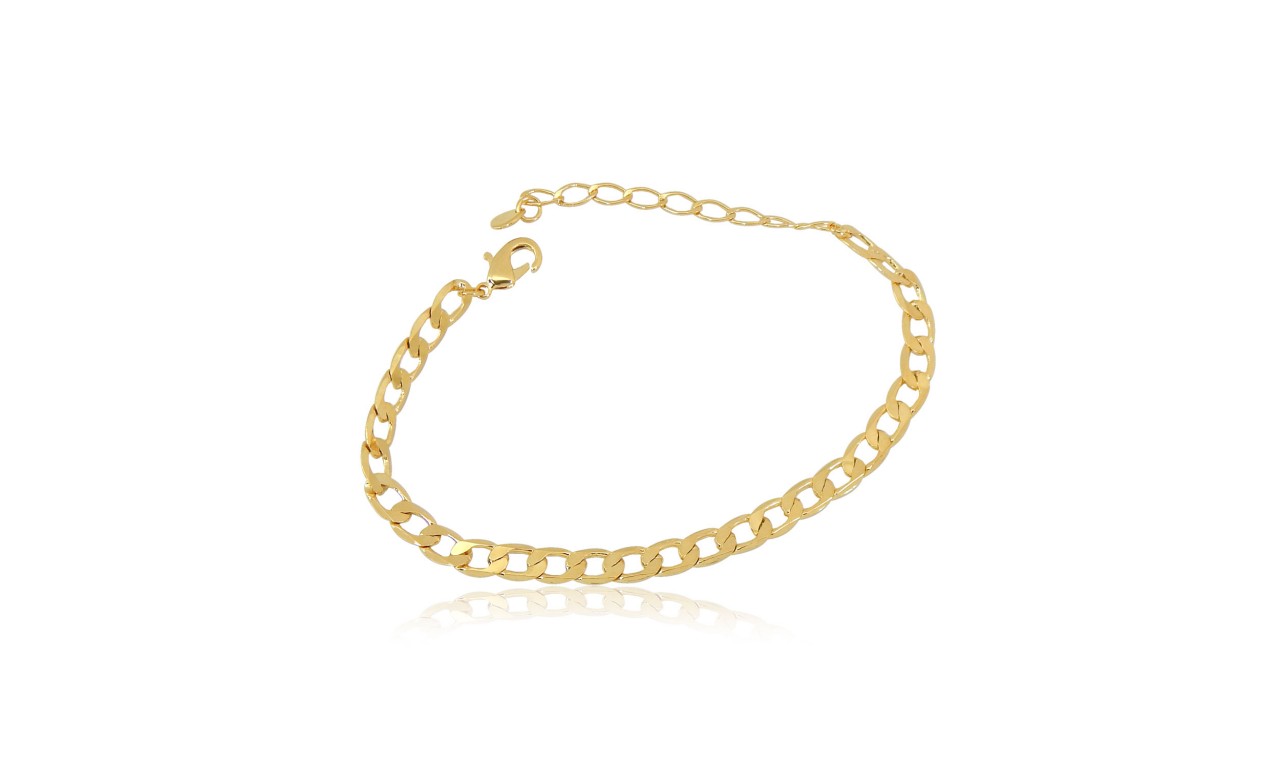 Pulseira Corrente Grumet Banho de Ouro18k.