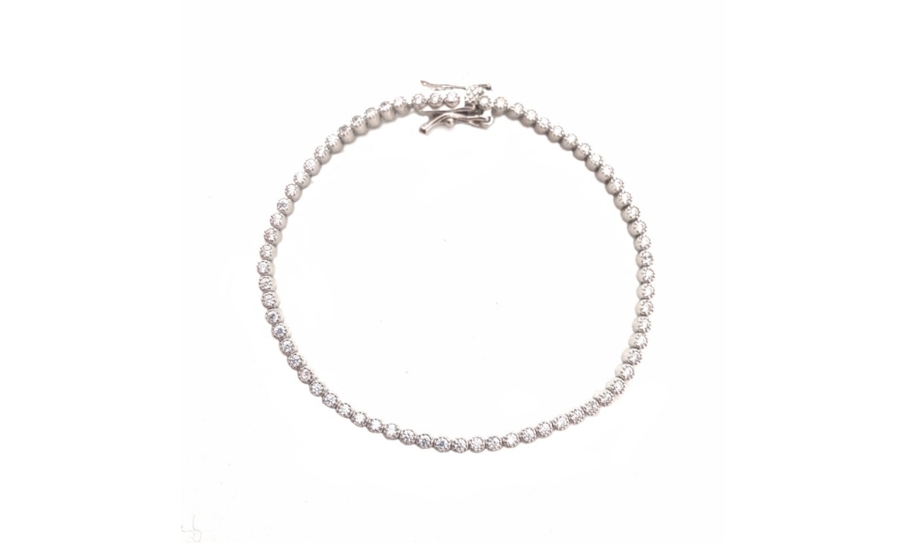 Pulseira Riviera Prata 925 Ródio Branco.