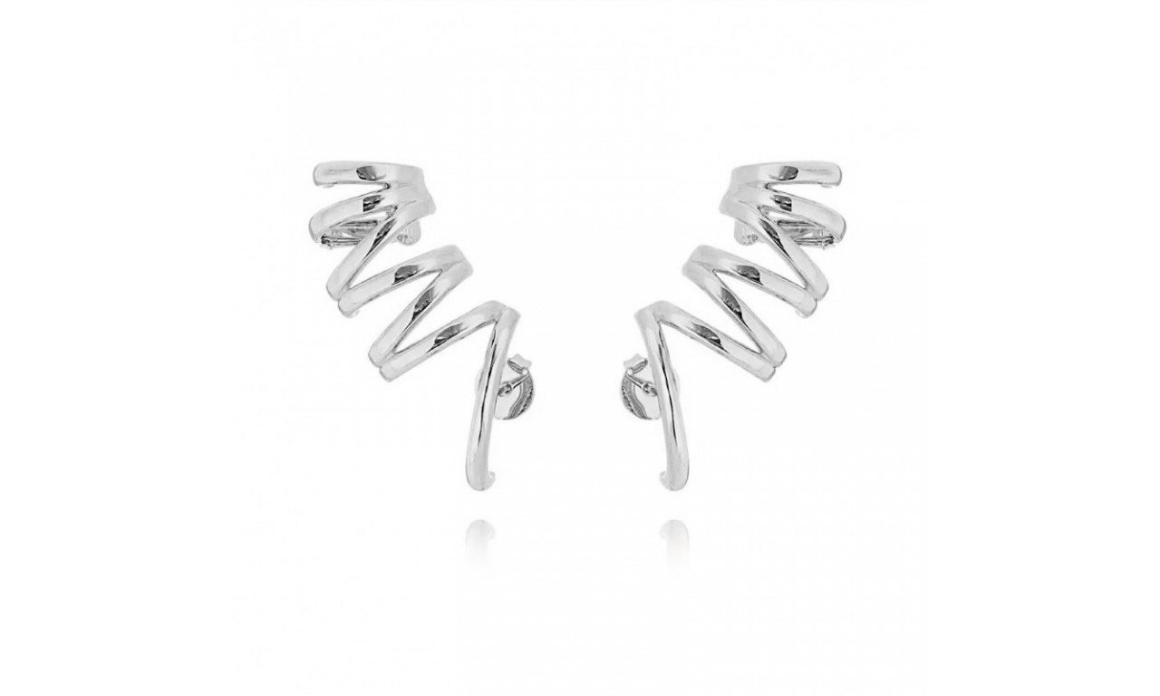 Brinco Ear Cuff Garras Ródio Branco.