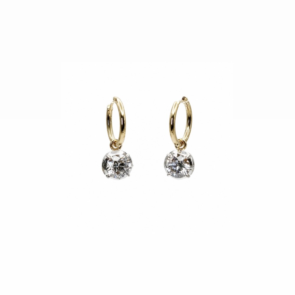 Brinco Argola Ponto de Luz Banho de Ouro 18k Brinco Argola Ponto de Luz Banho de Ouro 18k