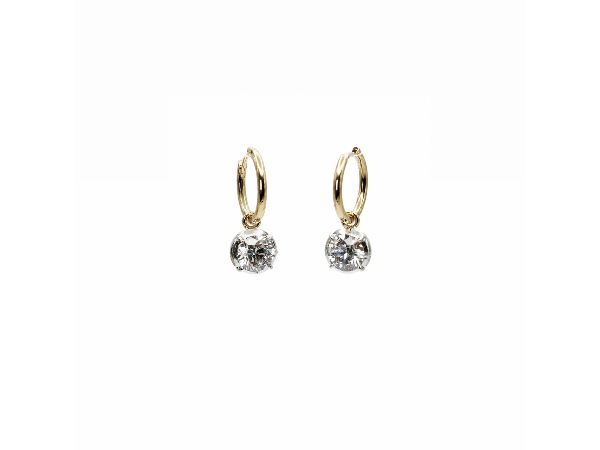 Brinco Argola Ponto de Luz Banho de Ouro 18k