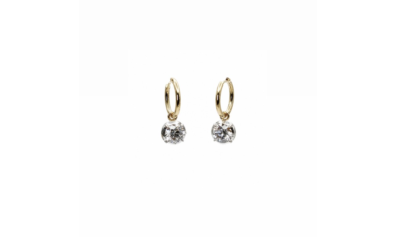 Brinco Argola Ponto de Luz Banho de Ouro 18k