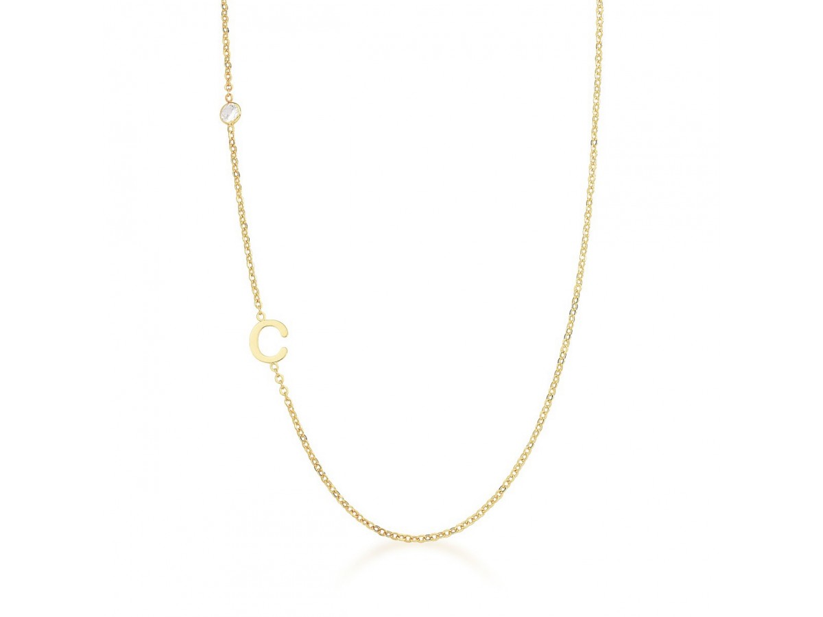 Colar Inicial Ponto de Luz Banho de Ouro 18k