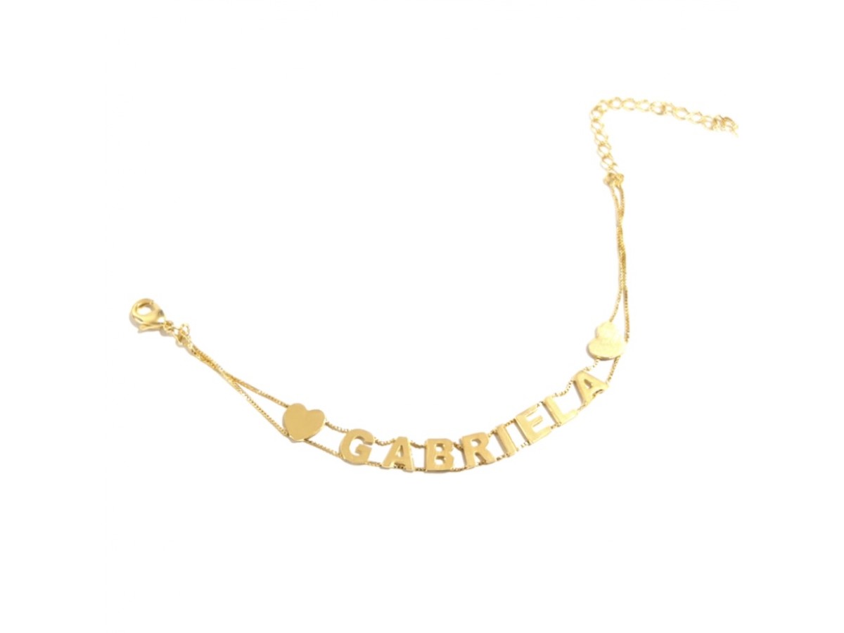 Pulseira Personalizada Banho de Ouro 18k.