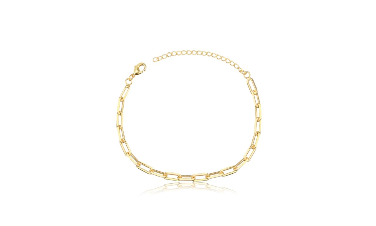 Pulseira Elos Corrente Banho de Ouro 18k.
