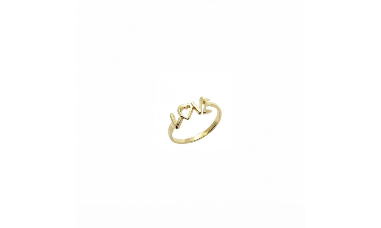 Anel Love Banho de Ouro18k.