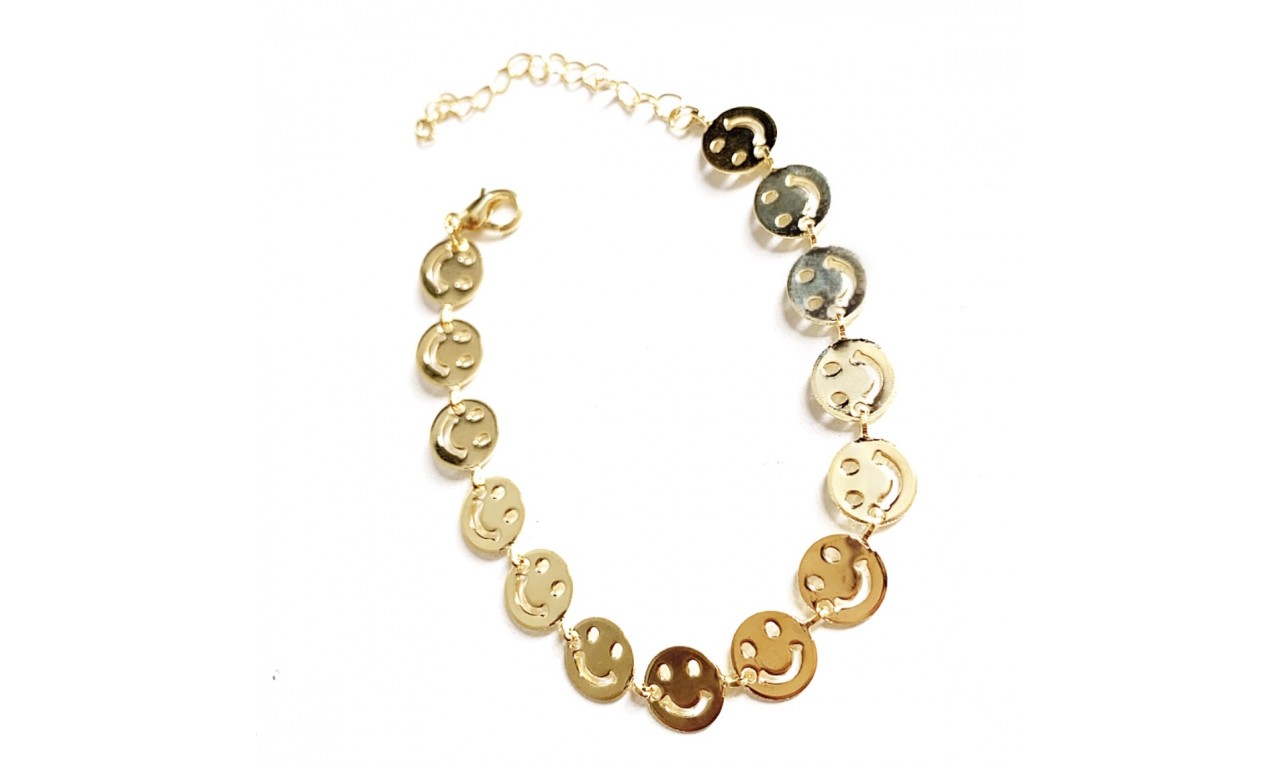 Pulseira Smile Banho de Ouro 18k.