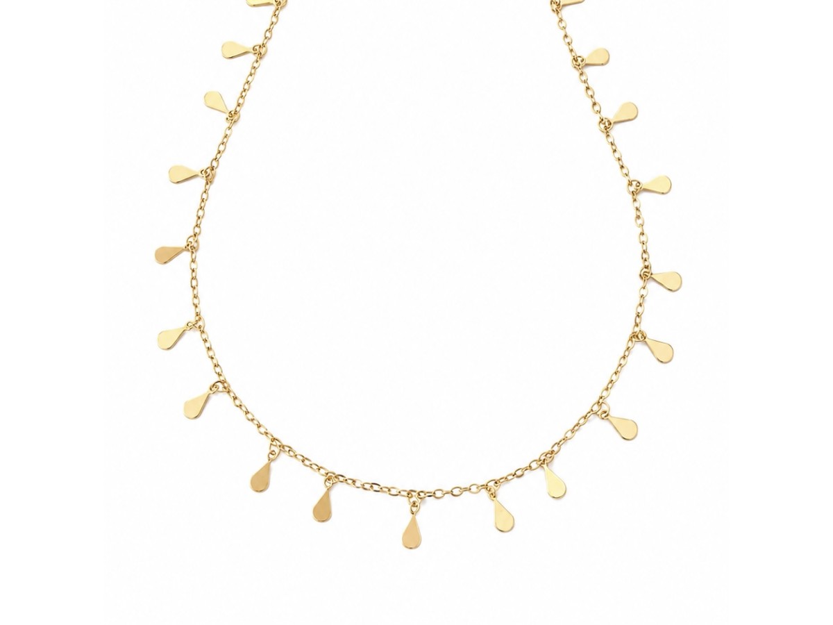 Colar Gotinhas Banho de Ouro 18k.
