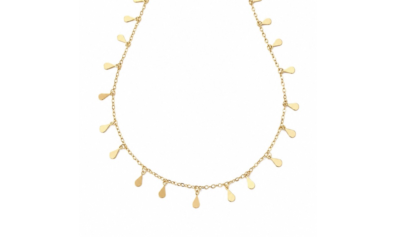 Colar Gotinhas Banho de Ouro 18k.
