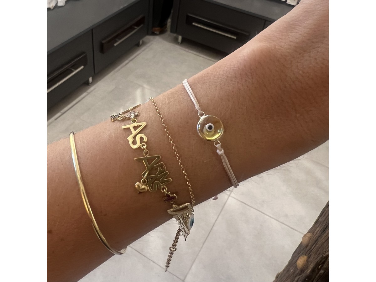 Pulseira Olho Grego Ajustável Prata 925.