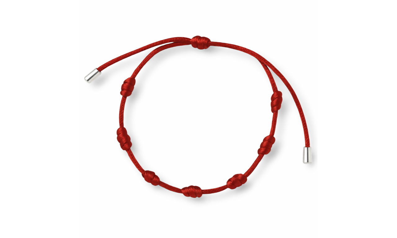 Pulseira 7 nós Fio de Seda Prata 925