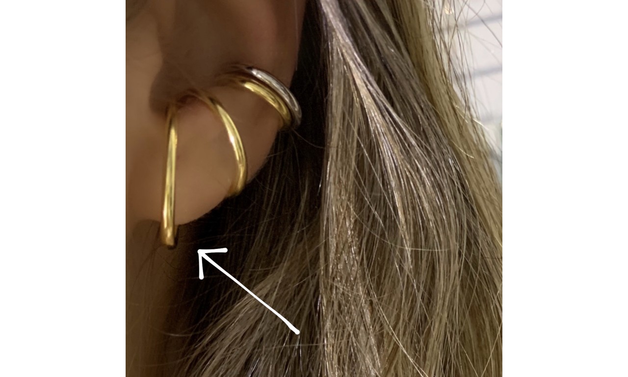 Piercing Ear Hook Fake Liso.
