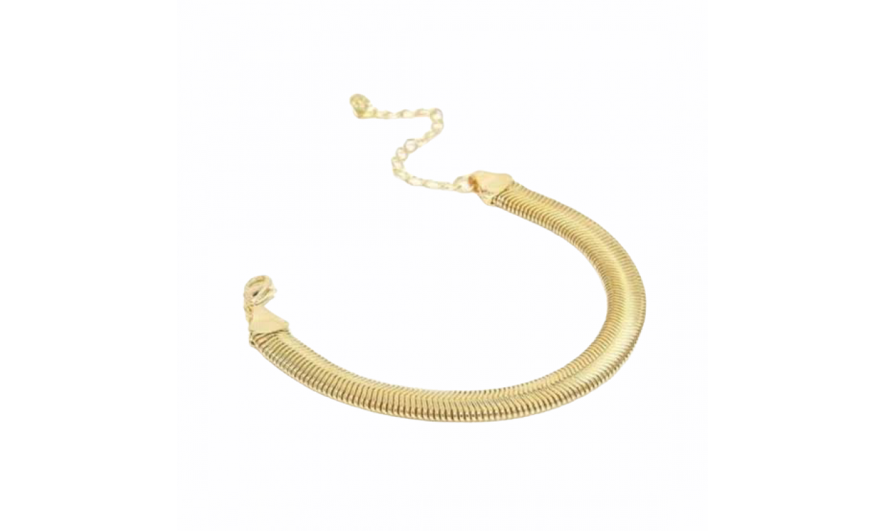 Pulseira Malha Snake Banho de Ouro 18k.