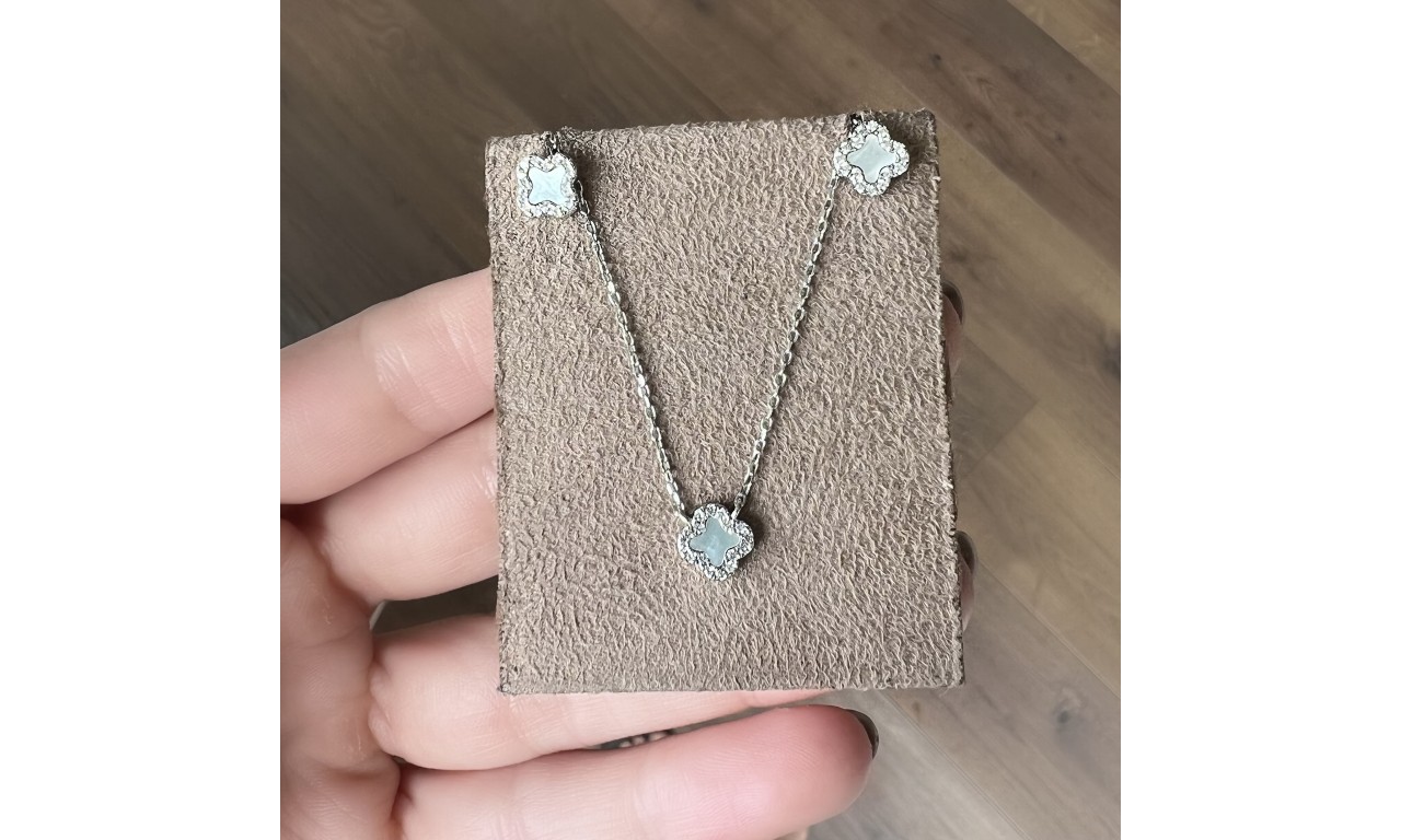 Conjunto Madrepérola Prata 925. 