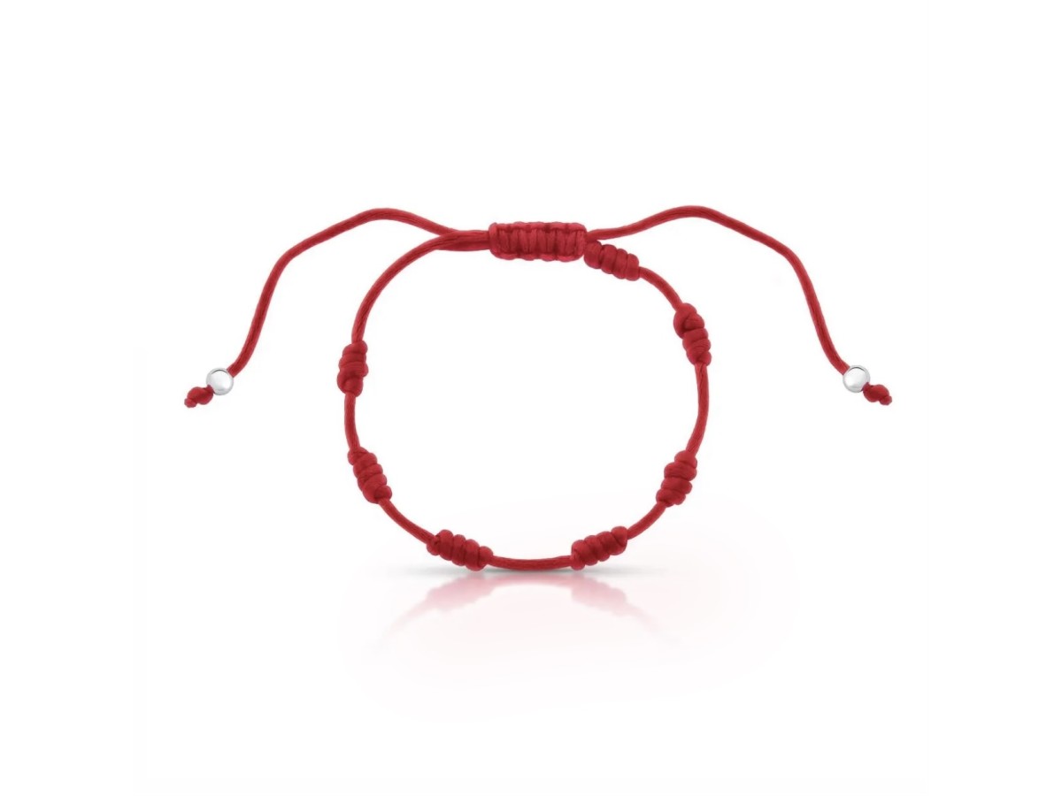 Pulseira 7 nós Fio de Seda Prata 925